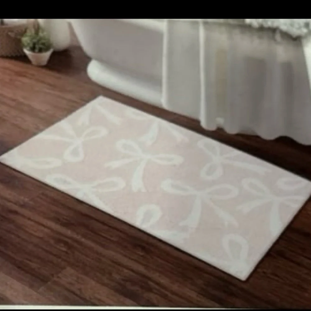 Pink Bow Bath Rug
